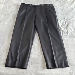 Pronto Uomo Mens Black Tuxedo‎ Pants Mens Pleated Cropped Tapered Leg  42x28